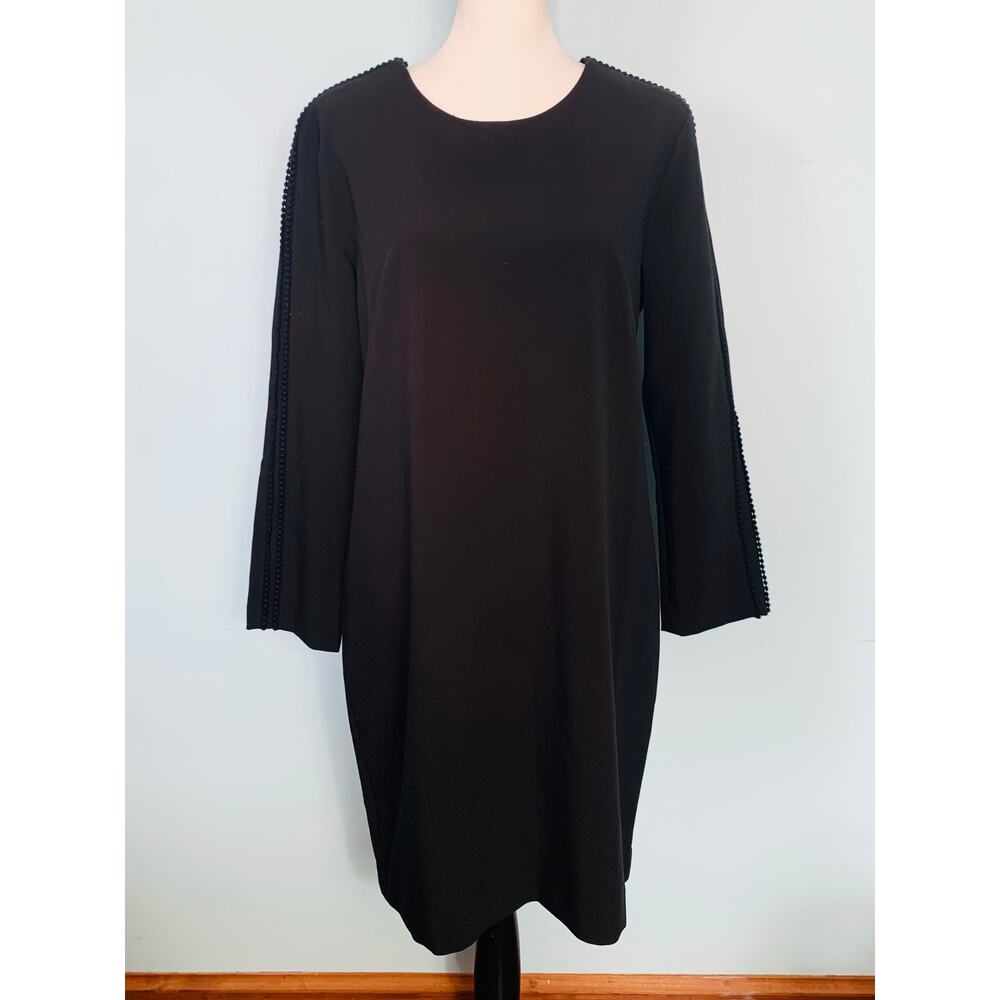 Banana Republic Black Sheath Dress with Eyelet Trim Size 10